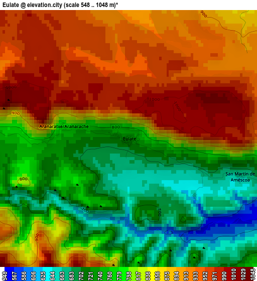 Eulate elevation map