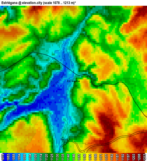 Estriégana elevation map