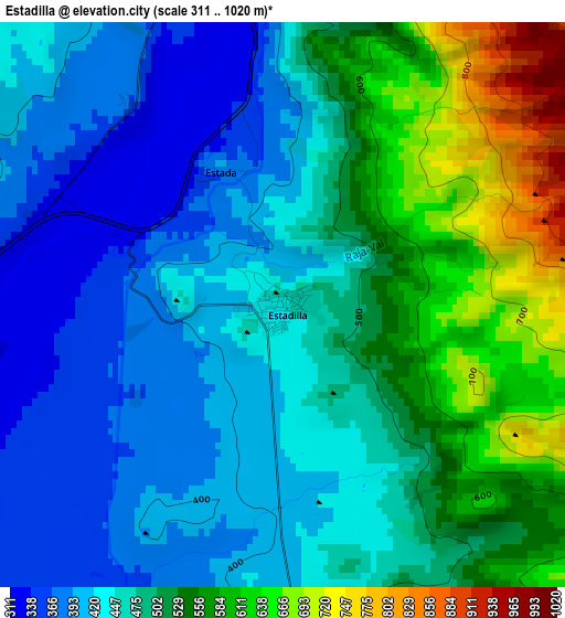 Estadilla elevation map