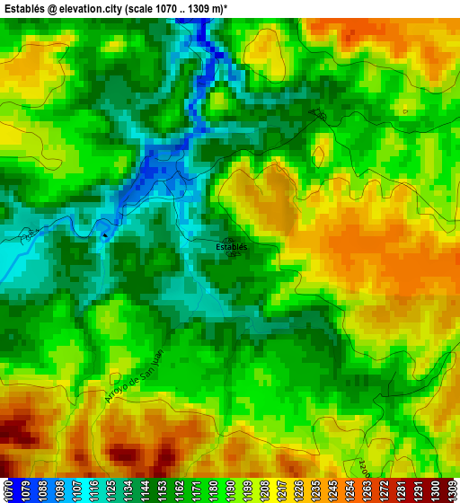 Establés elevation map