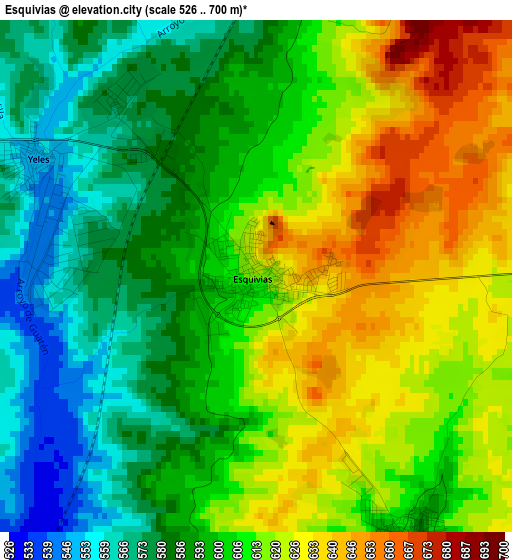 Esquivias elevation map