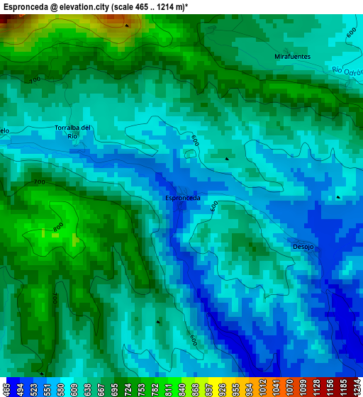 Espronceda elevation map