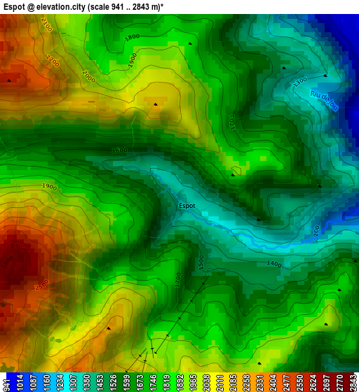 Espot elevation map