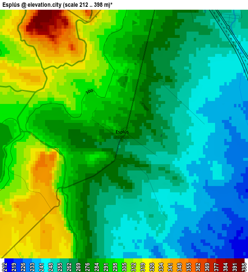 Esplús elevation map