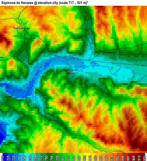 Espinosa de Henares elevation map