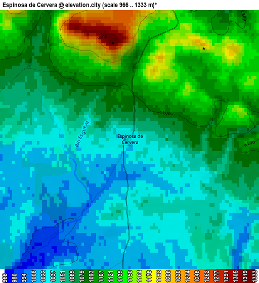 Espinosa de Cervera elevation map