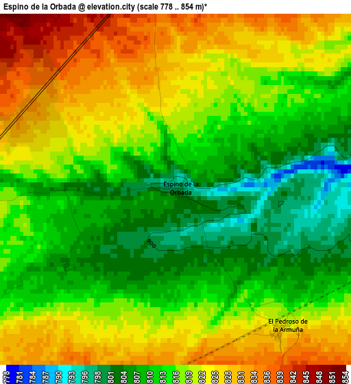 Espino de la Orbada elevation map