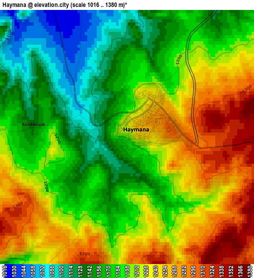 Haymana elevation map