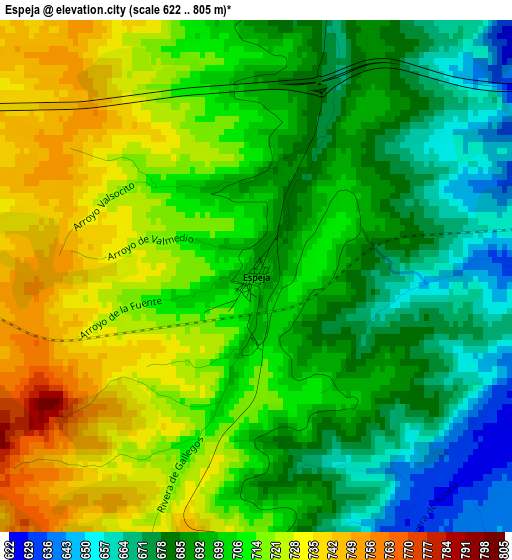 Espeja elevation map