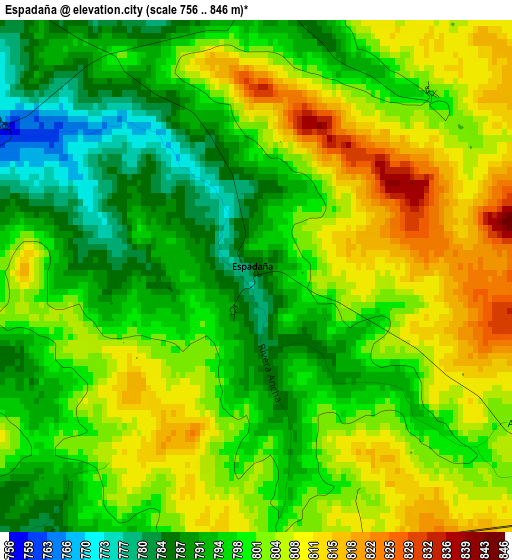 Espadaña elevation map