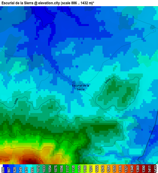 Escurial de la Sierra elevation map