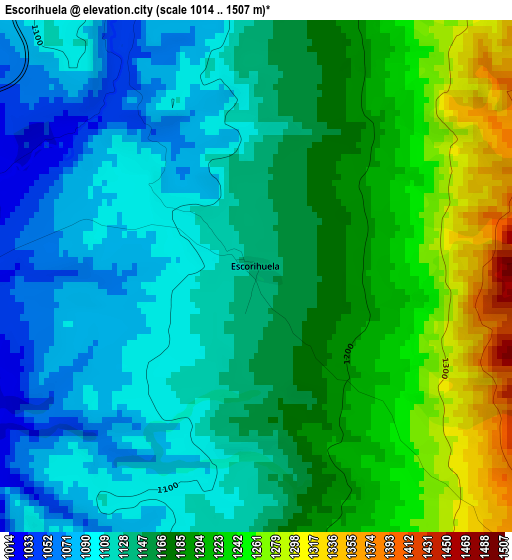 Escorihuela elevation map