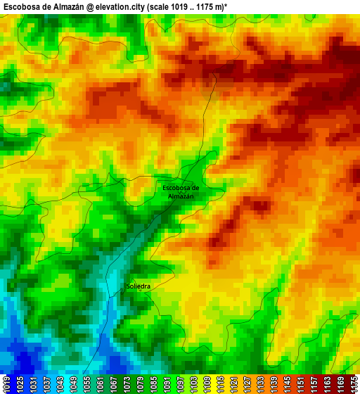 Escobosa de Almazán elevation map