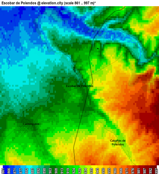 Escobar de Polendos elevation map