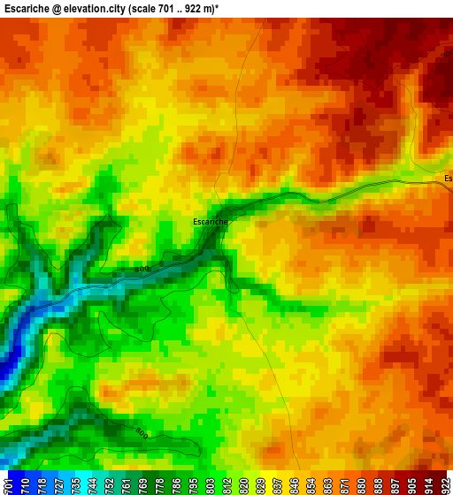 Escariche elevation map