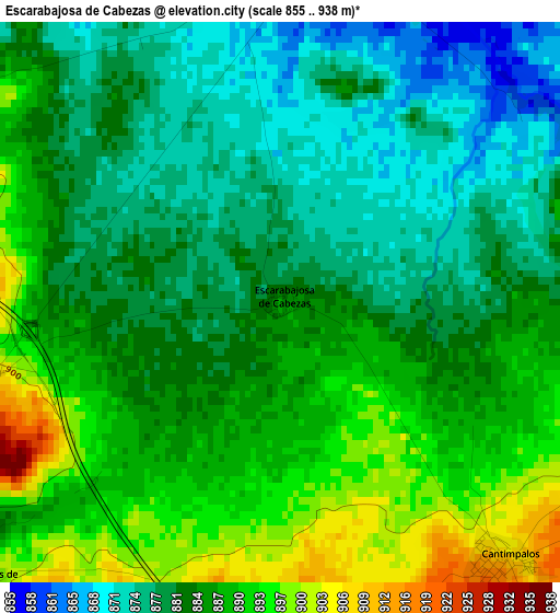 Escarabajosa de Cabezas elevation map