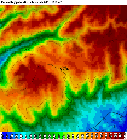 Escamilla elevation map