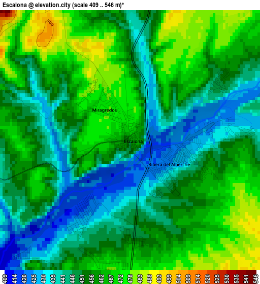 Escalona elevation map