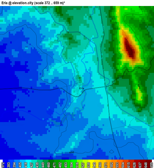 Erla elevation map