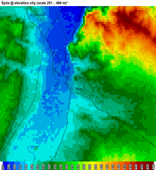 Épila elevation map