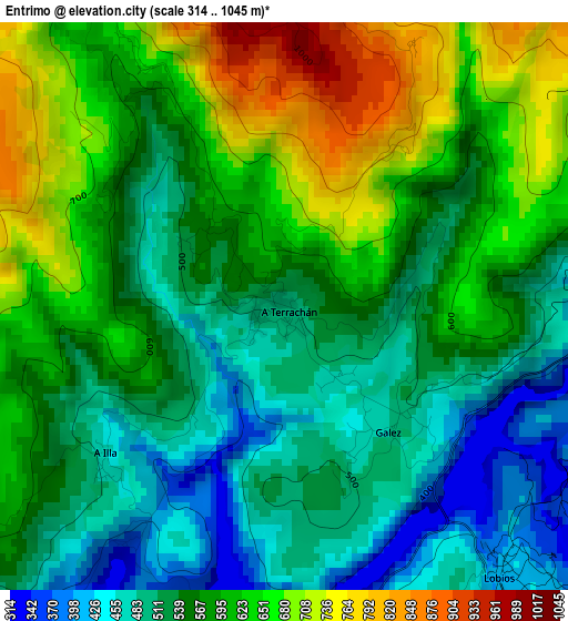 Entrimo elevation map