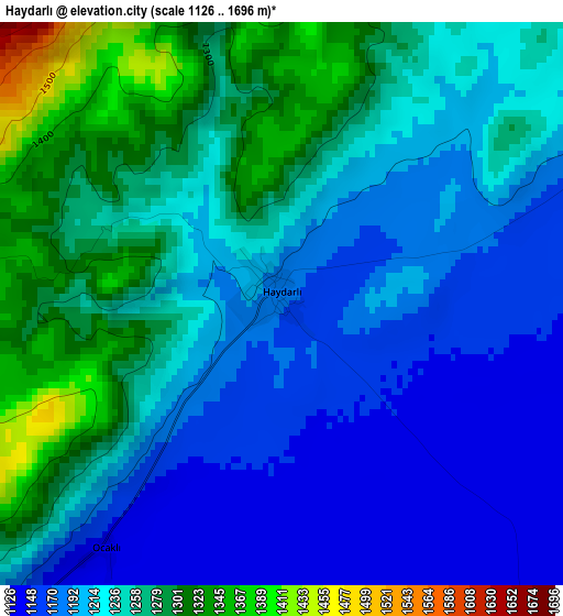 Haydarlı elevation map