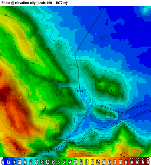 Encío elevation map