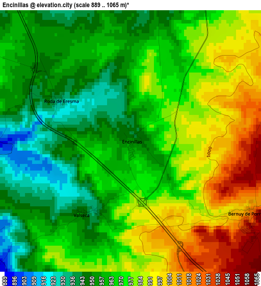 Encinillas elevation map