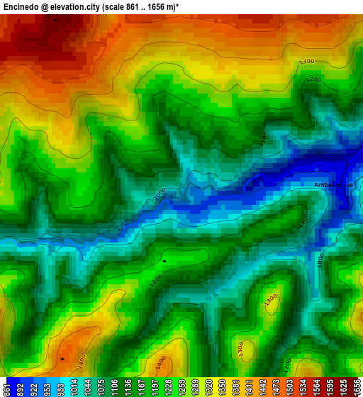 Encinedo elevation map