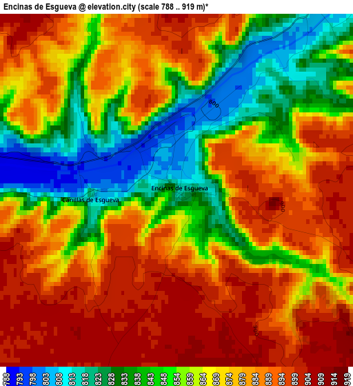 Encinas de Esgueva elevation map