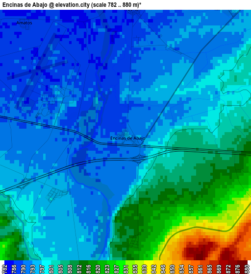 Encinas de Abajo elevation map