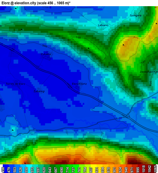 Elorz elevation map