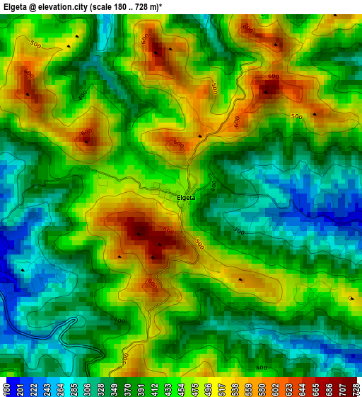 Elgeta elevation map