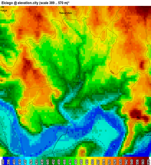 Elciego elevation map