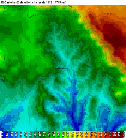 El Castellar elevation map