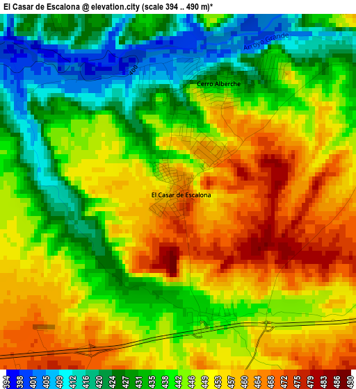 El Casar de Escalona elevation map