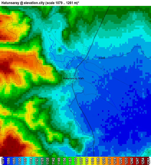 Hatunsaray elevation map