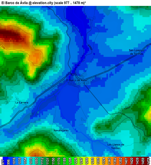 El Barco de Ávila elevation map