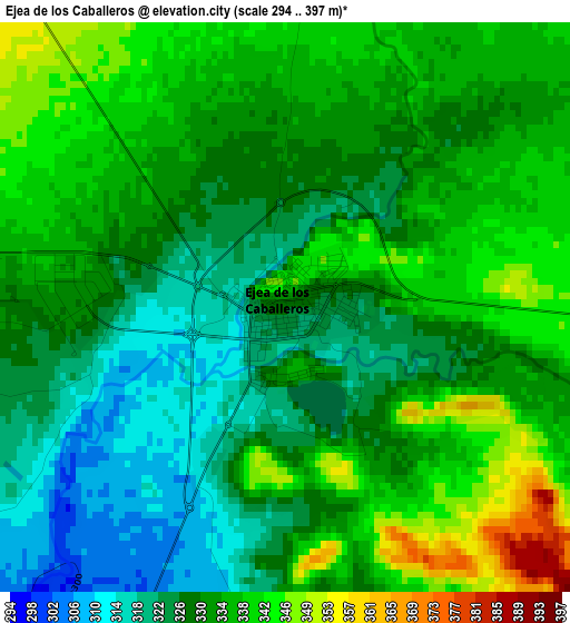 Ejea de los Caballeros elevation map