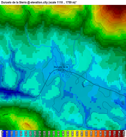 Duruelo de la Sierra elevation map