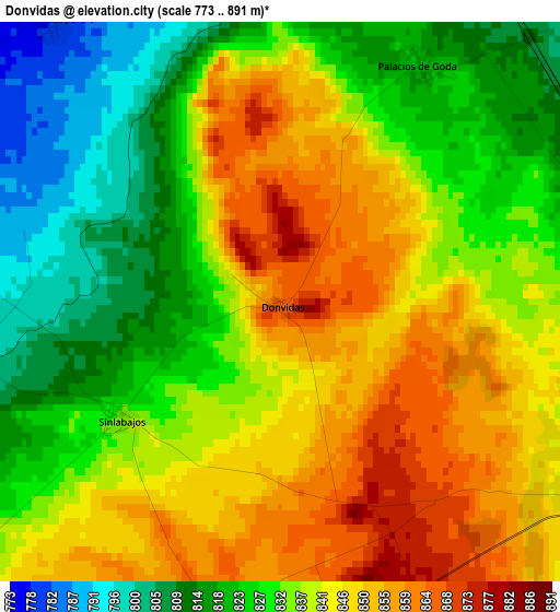 Donvidas elevation map