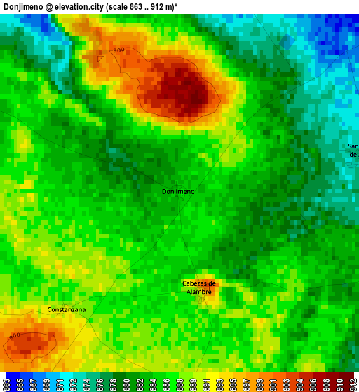 Donjimeno elevation map