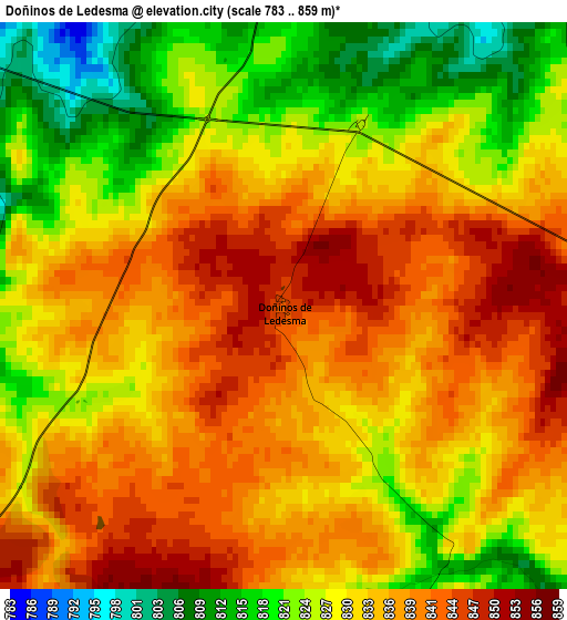 Doñinos de Ledesma elevation map