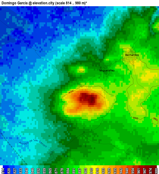 Domingo García elevation map