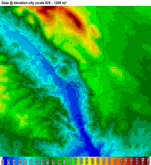 Deza elevation map