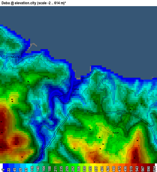 Deba elevation map