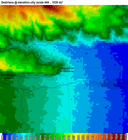 Destriana elevation map