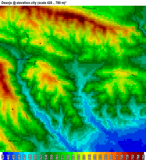 Desojo elevation map