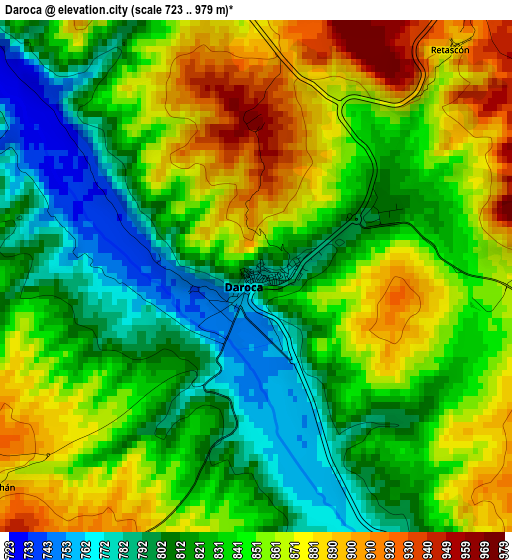 Daroca elevation map