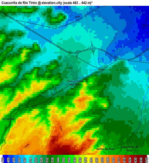 Cuzcurrita de Río Tirón elevation map
